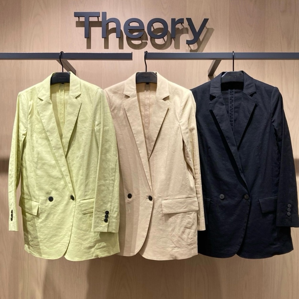 Theory white linen blazer size0